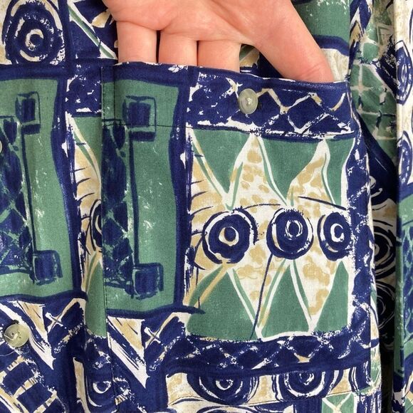 Vintage 90s Pierre Cardin Men’s Geometric Psychedelic Retro Long Sleeve Shirt XL - Picture 4 of 8